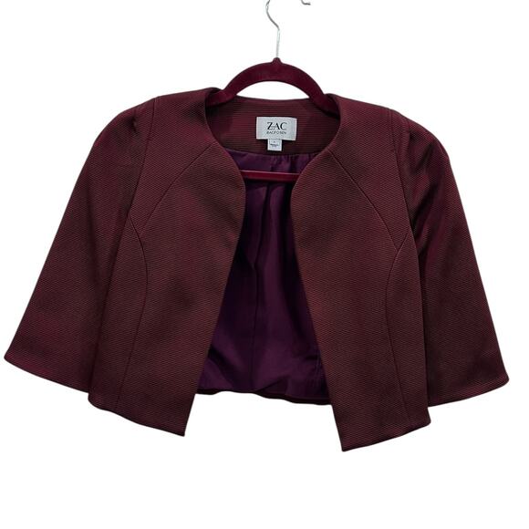 Zac Posen Evening Short Sleeve Tailored Crop Jacket - Picture 4 of 7